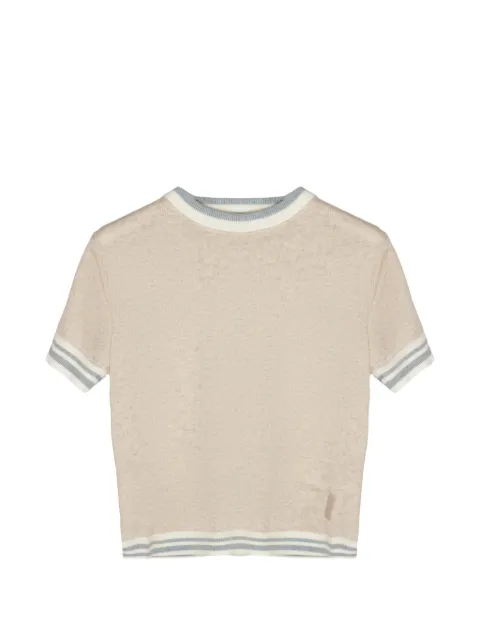 Eleventy Kids camiseta con ribete a rayas
