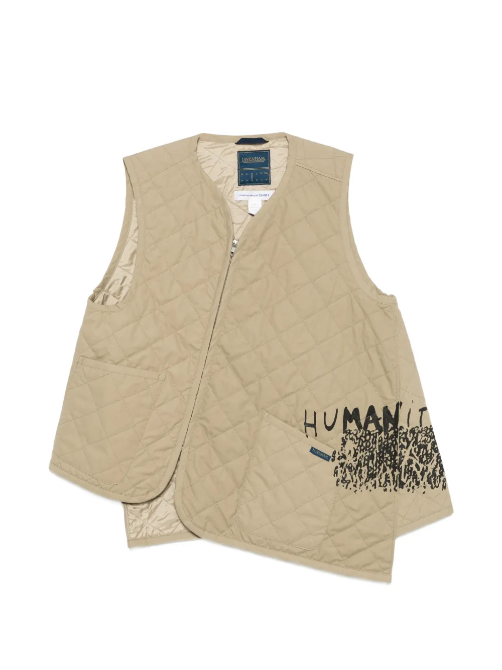 Comme Des Garçons Shirt Asymmetrische Steppweste - Nude