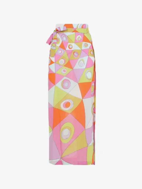 PUCCI geometric-print wrap maxi skirt