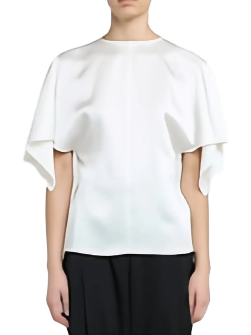 Stella McCartney Asymmetrische top met vleermuismouwen Wit