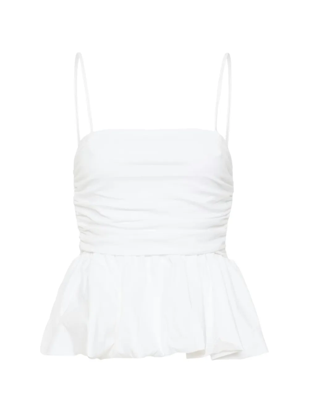 Gestuz GZerin ruched peplum cotton blouse - Bianco