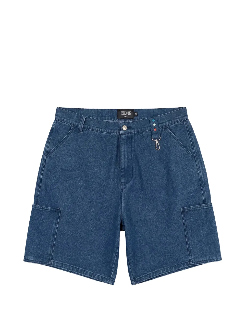 Pas de Mer PDM logo-patch denim cargo shorts - Blau