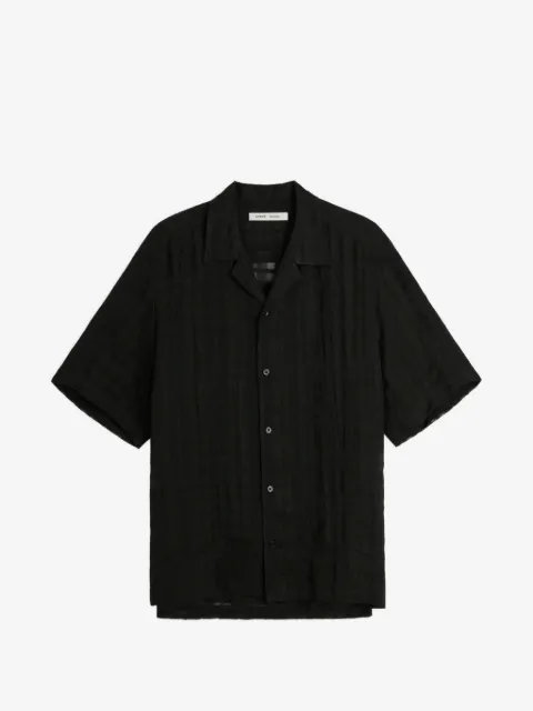 Cmmn Swdn Ted sheer check linen shirt