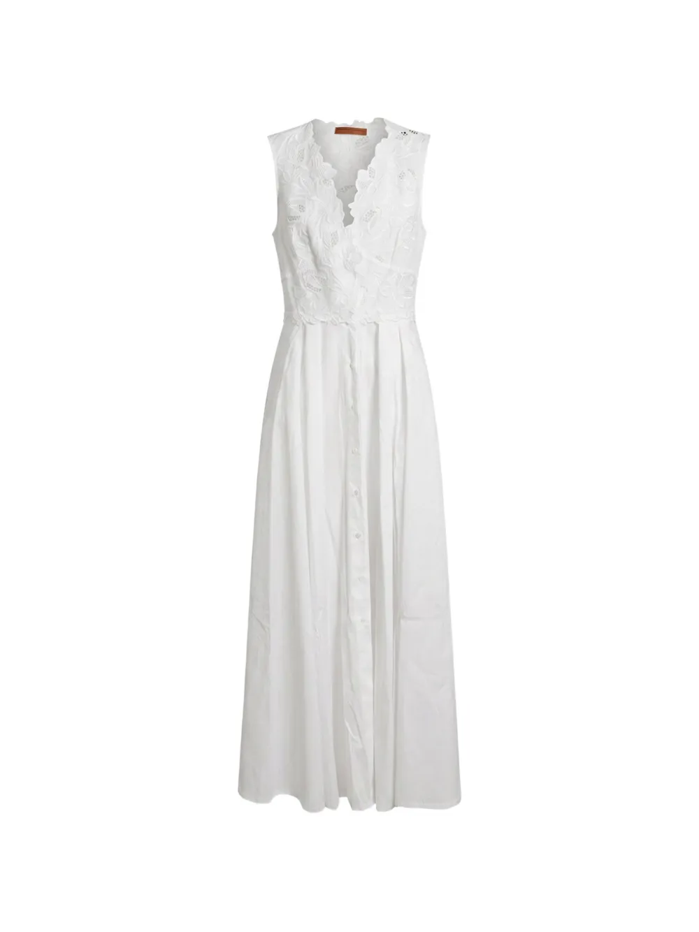 Ermanno Scervino lace-trimmed sleeveless maxi dress - Bianco