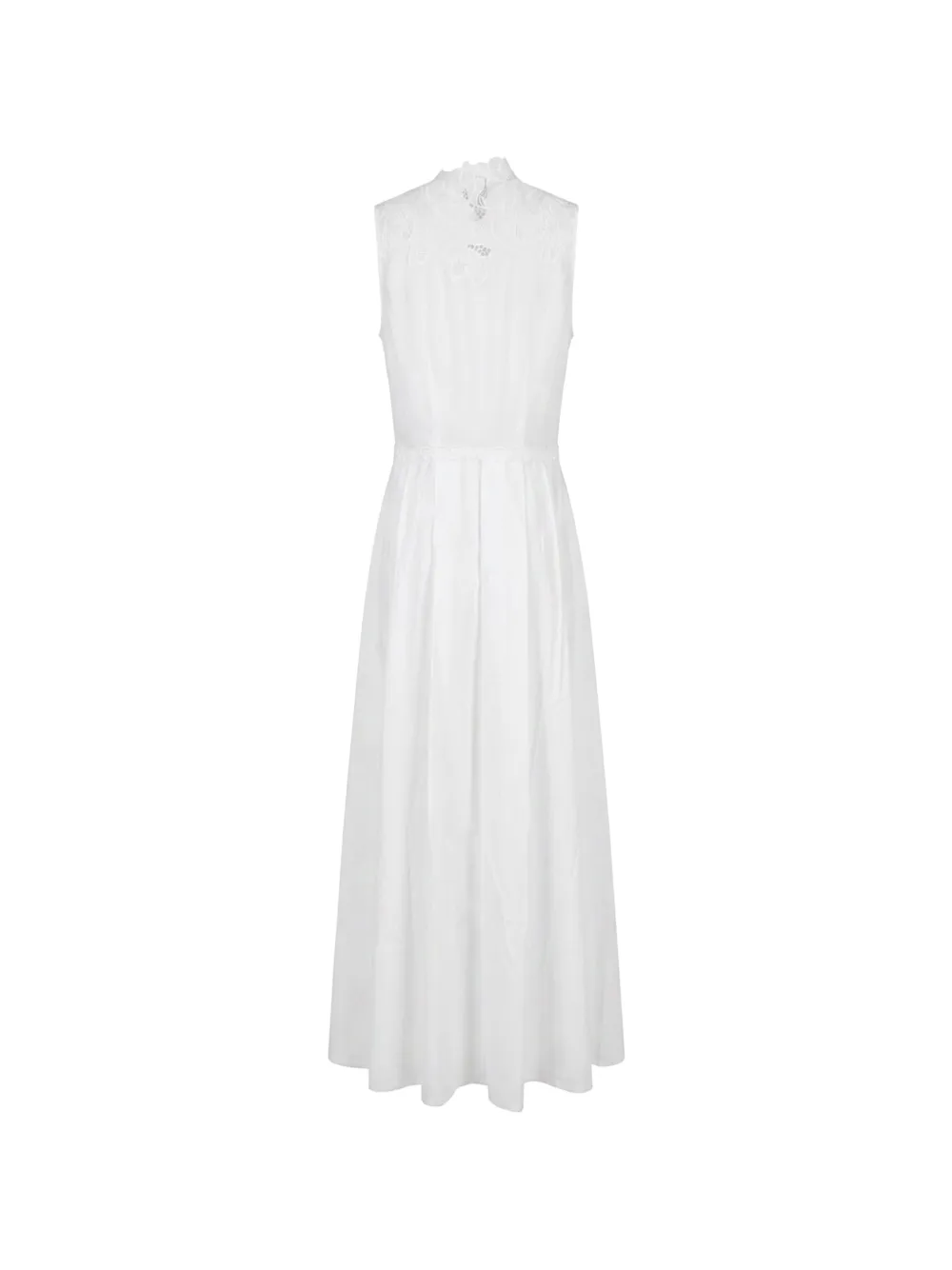 Ermanno Scervino Mouwloze maxi-jurk met kanten afwerking Wit