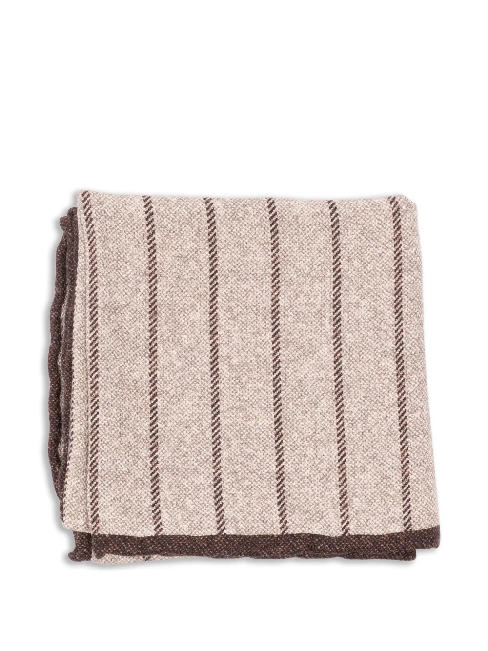 Brunello Cucinelli striped silk pocket square - Toni neutri