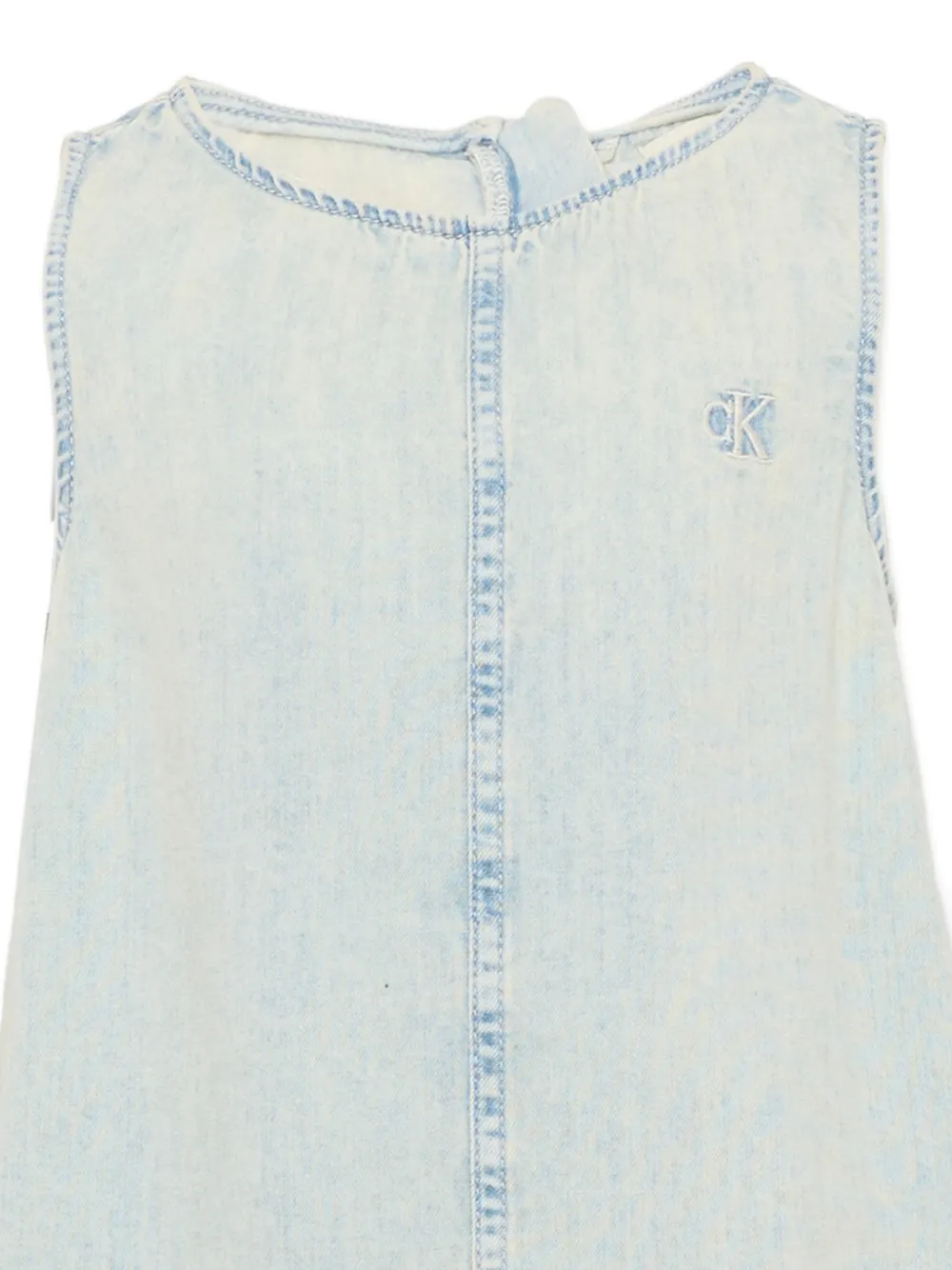 Calvin Klein Kids Mouwloze mini-jurk met geborduurd logo Blauw