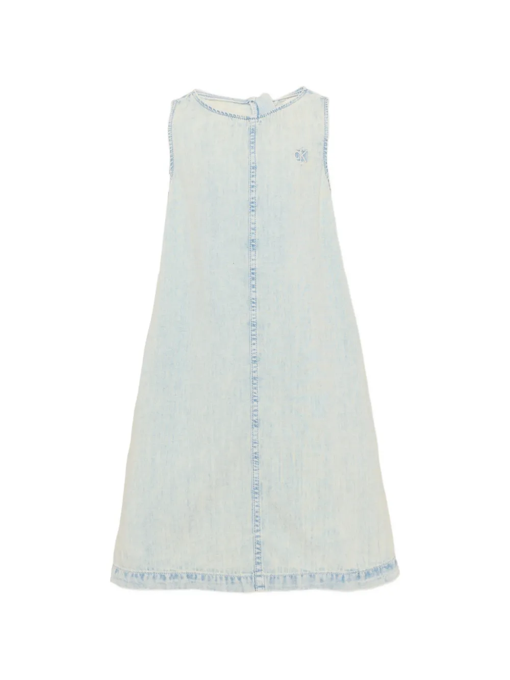 Calvin Klein Kids logo-embroidered sleeveless mini dress - Blu