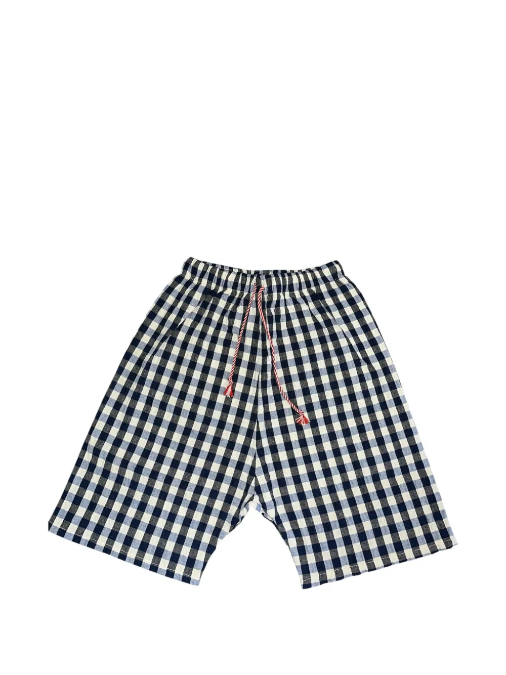 Cucu Lab gingham-check drawstring shorts - Blue