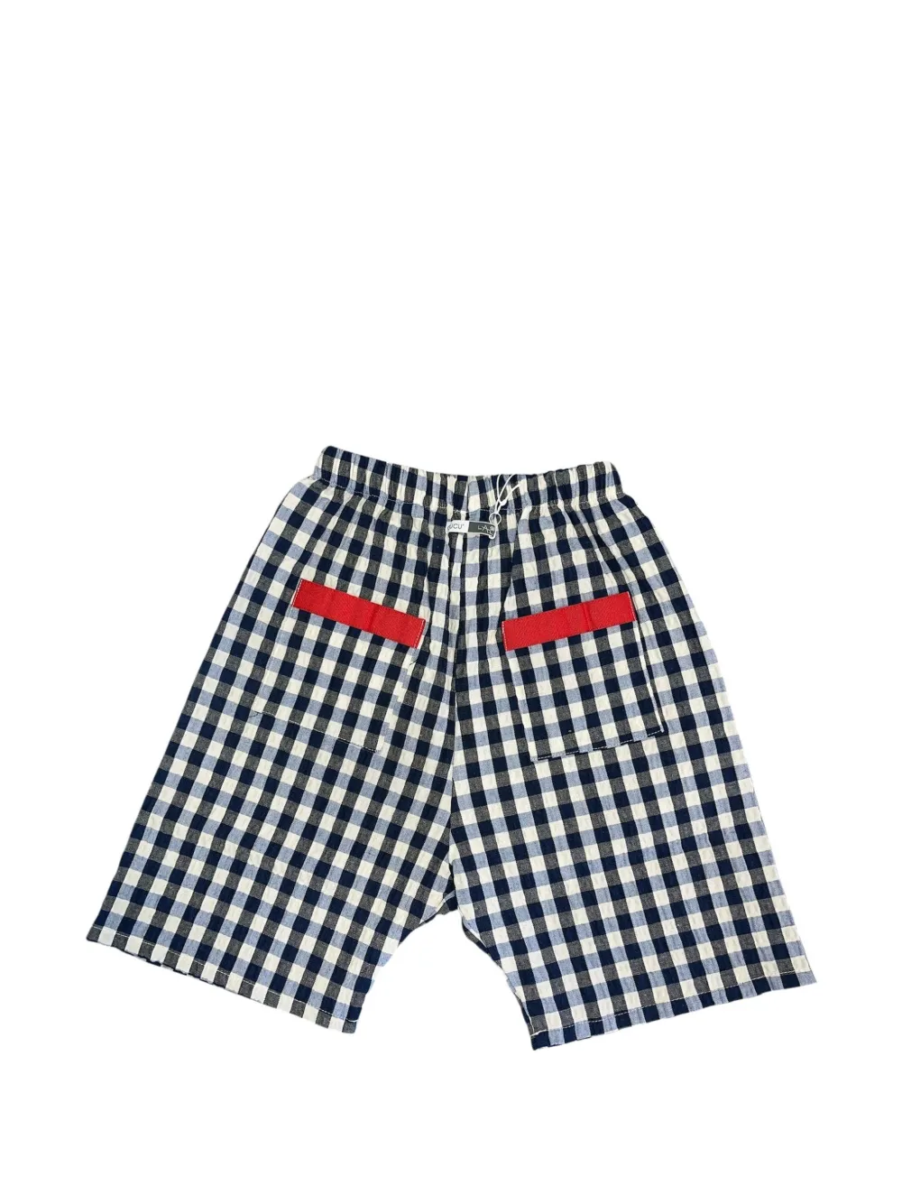  Cucu Lab Gingham-check Drawstring Shorts - Bleu 