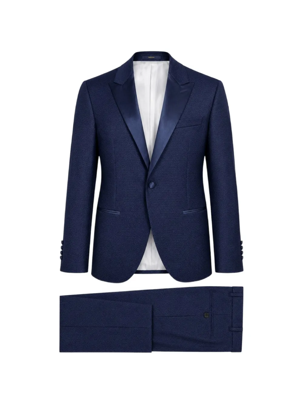 Paoloni jacquard-woven peak-lapel suit - Blu