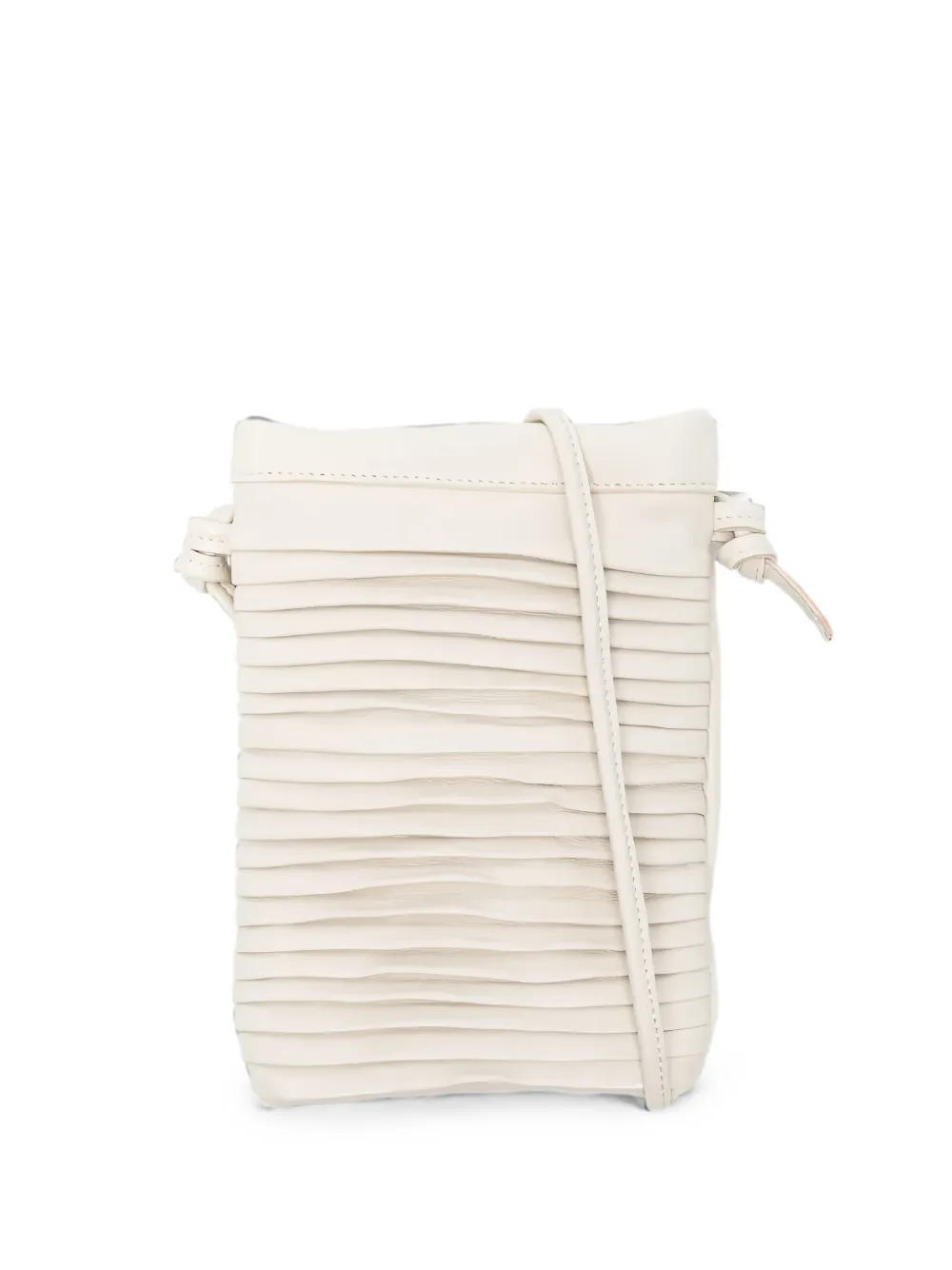 SOMMET Paloma Rows pleated leather shoulder bag - Toni neutri