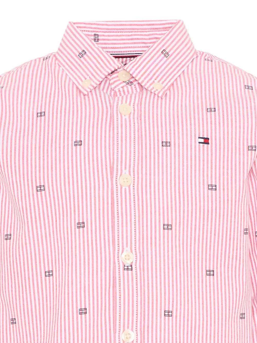 Tommy Hilfiger Junior Gestreept shirt met geborduurd logo Rood