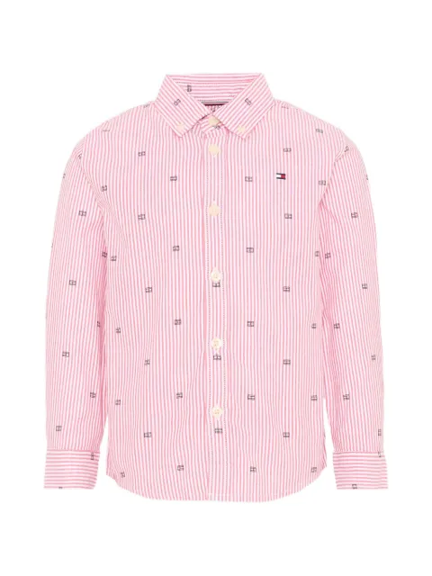 Tommy Hilfiger Junior camisa con rayas estampadas y logo bordado