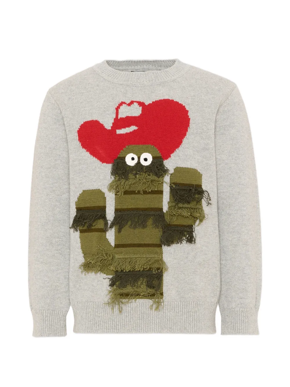 Stella McCartney Kids cactus-motif fringed sweater - Grau