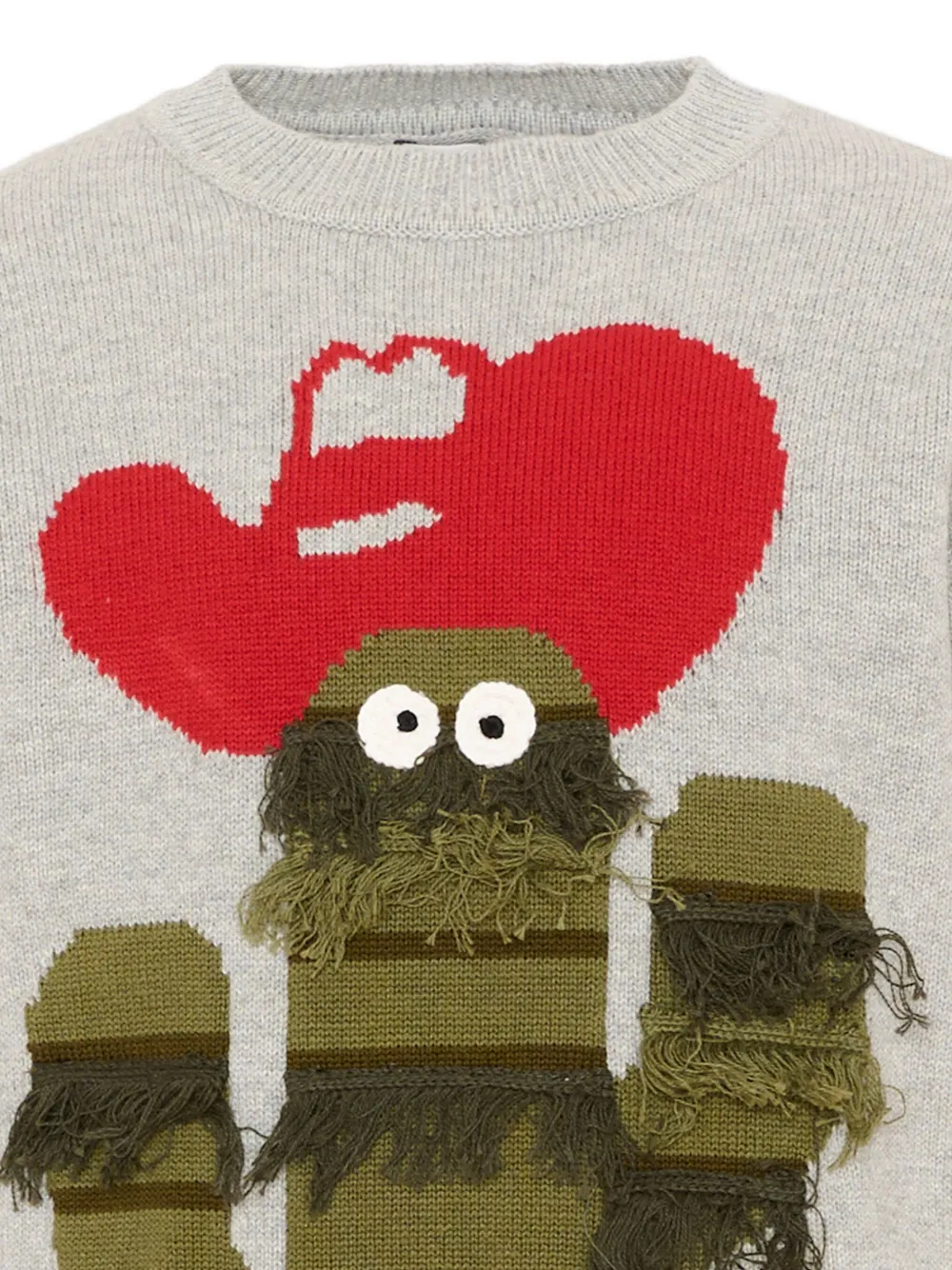 Stella McCartney Kids Trui met franje en cactuspatroon Grijs