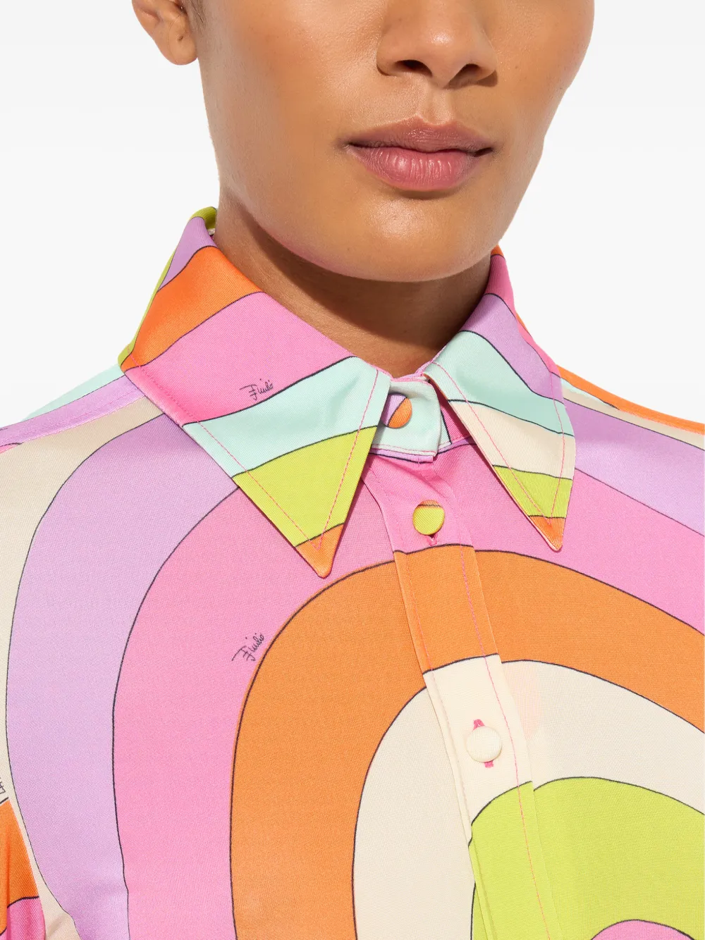 PUCCI Blouse met Iride-print en lange mouwen Roze