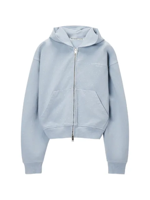 Alexander Wang crystal-embellished zip-up hoodie