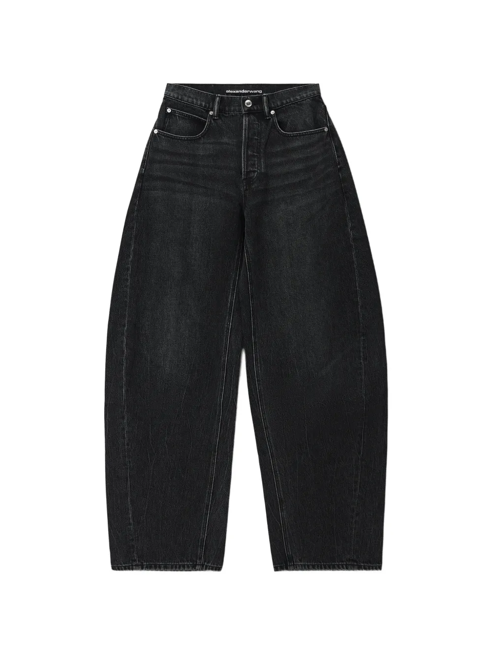 Alexander Wang crystal-logo oversized jeans - Black