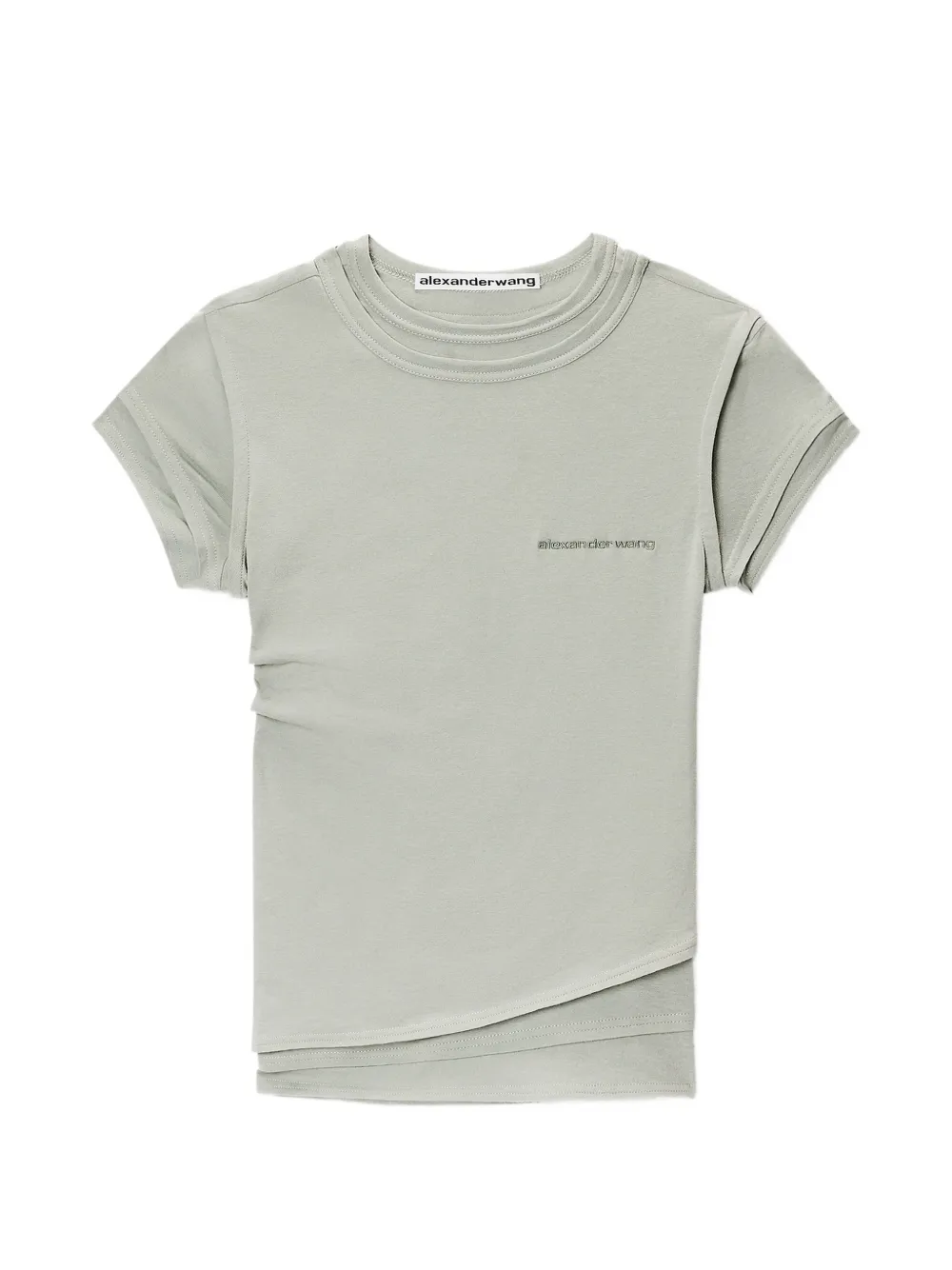 Alexander Wang logo-print layered T-shirt - Verde