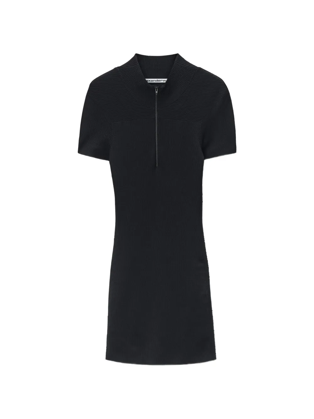 Alexander Wang logo-tape mock-neck mini dress - Black