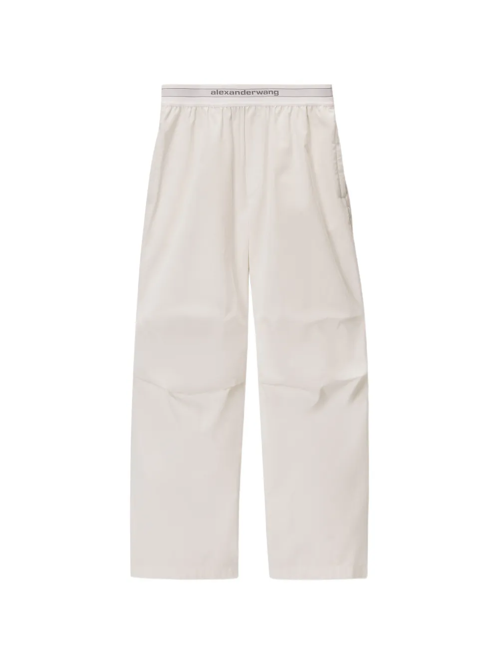 Alexander Wang logo-waistband wide-leg trousers - Bianco