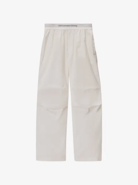 Alexander Wang pantalones anchos con logo en la pretina