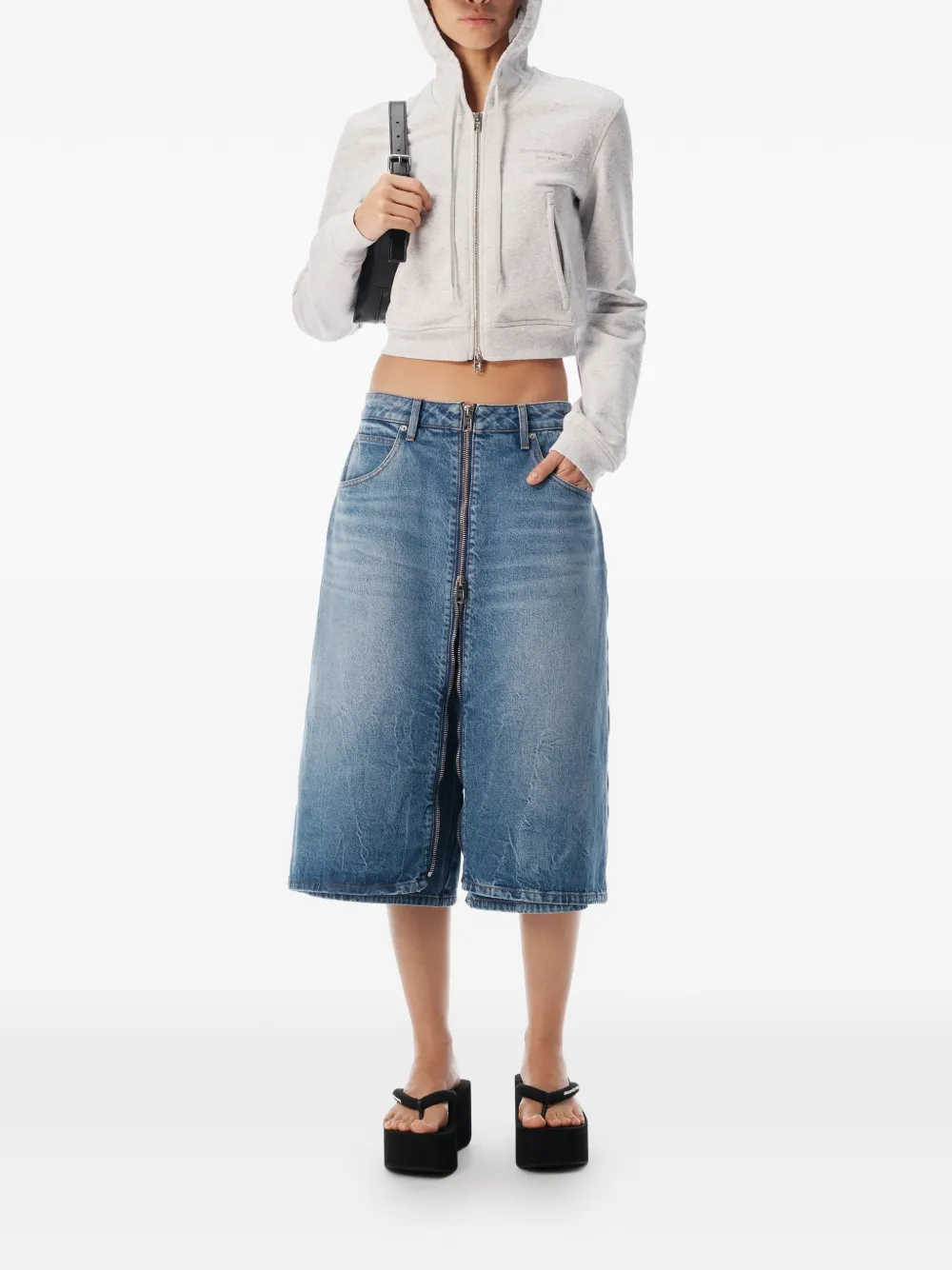 Alexander Wang Midi-skort met rits Blauw