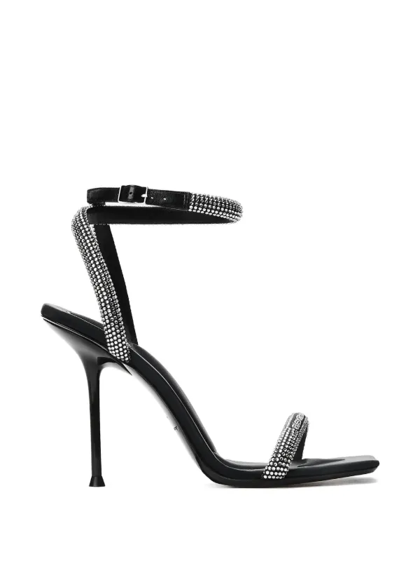 Alexander Wang Julie Crystal Ankle Strap Sandal in Black