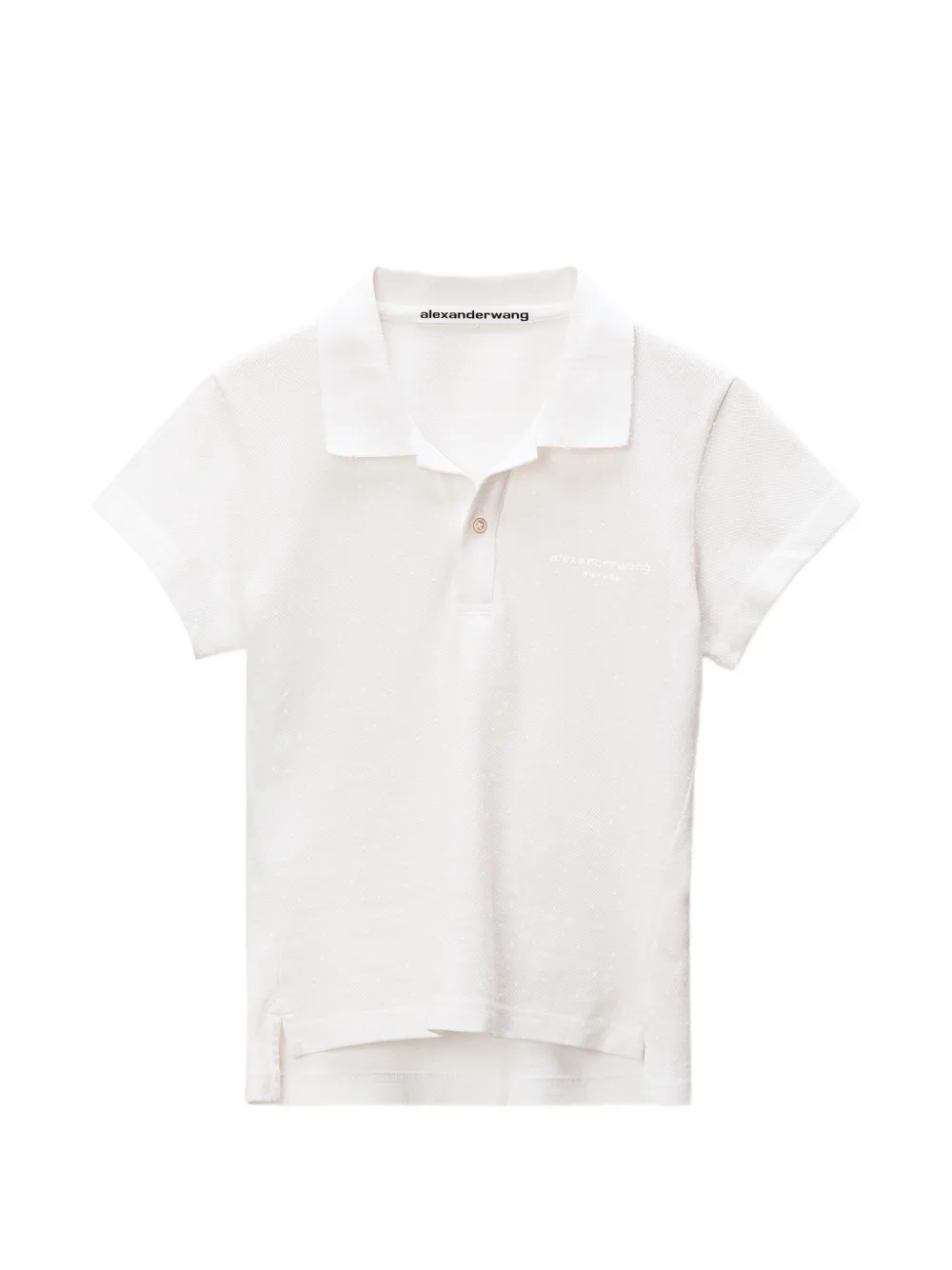 Alexander Wang crystal-embellished polo top - Bianco