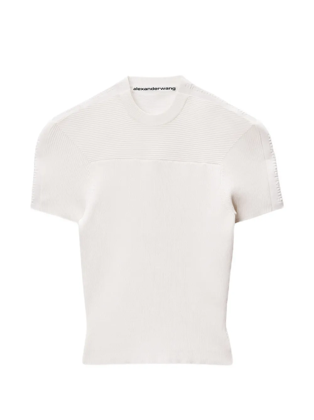 Alexander Wang debossed-logo ribbed T-shirt - Bianco