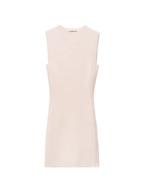 Alexander Wang Debossed Logo Mini Dress in Pink