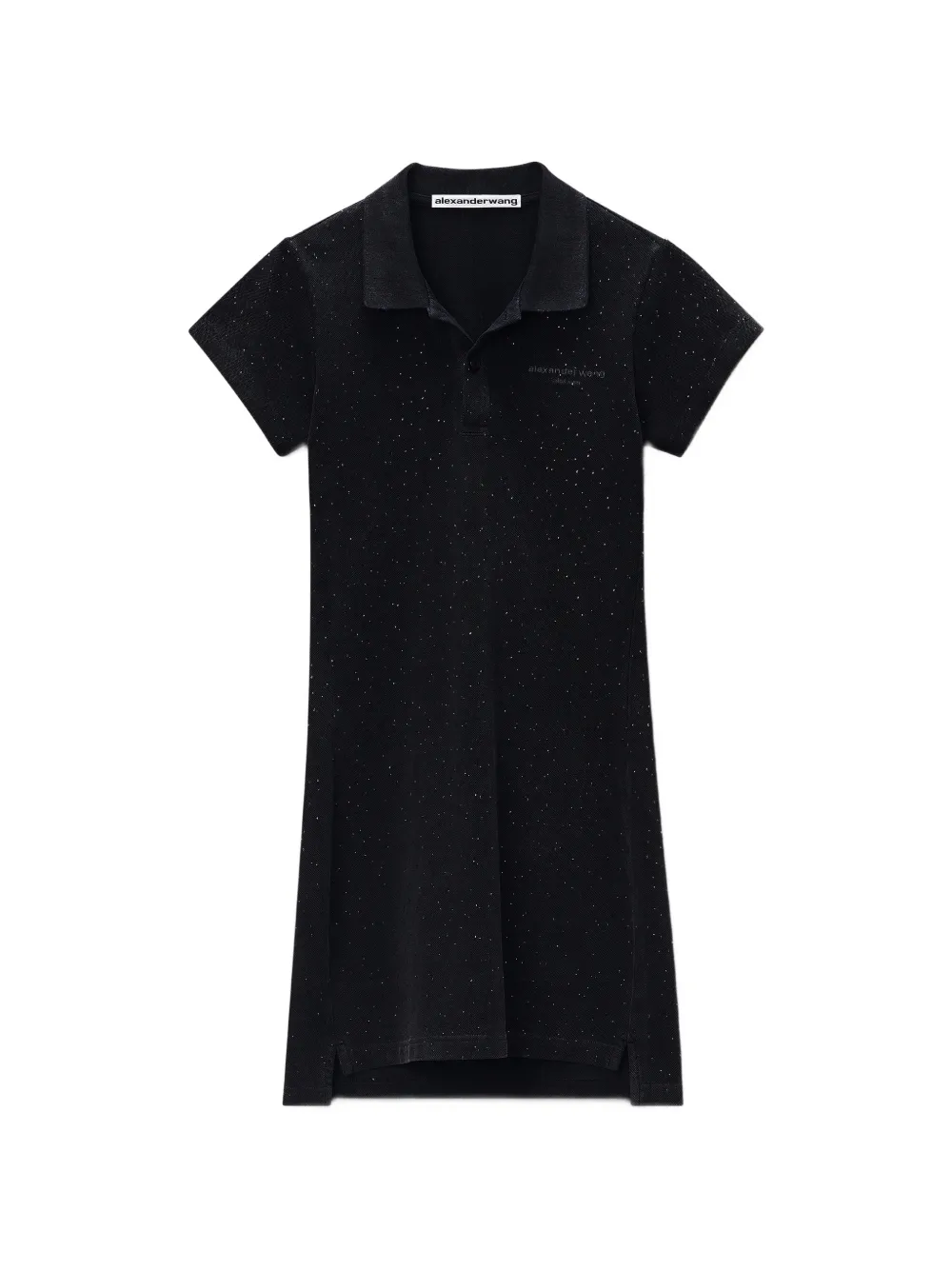 Alexander Wang crystal-embellished polo mini dress - Nero