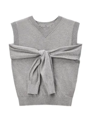 Alexander Wang wrapped-detail V-neck Sweater Vest | Pink | FARFETCH