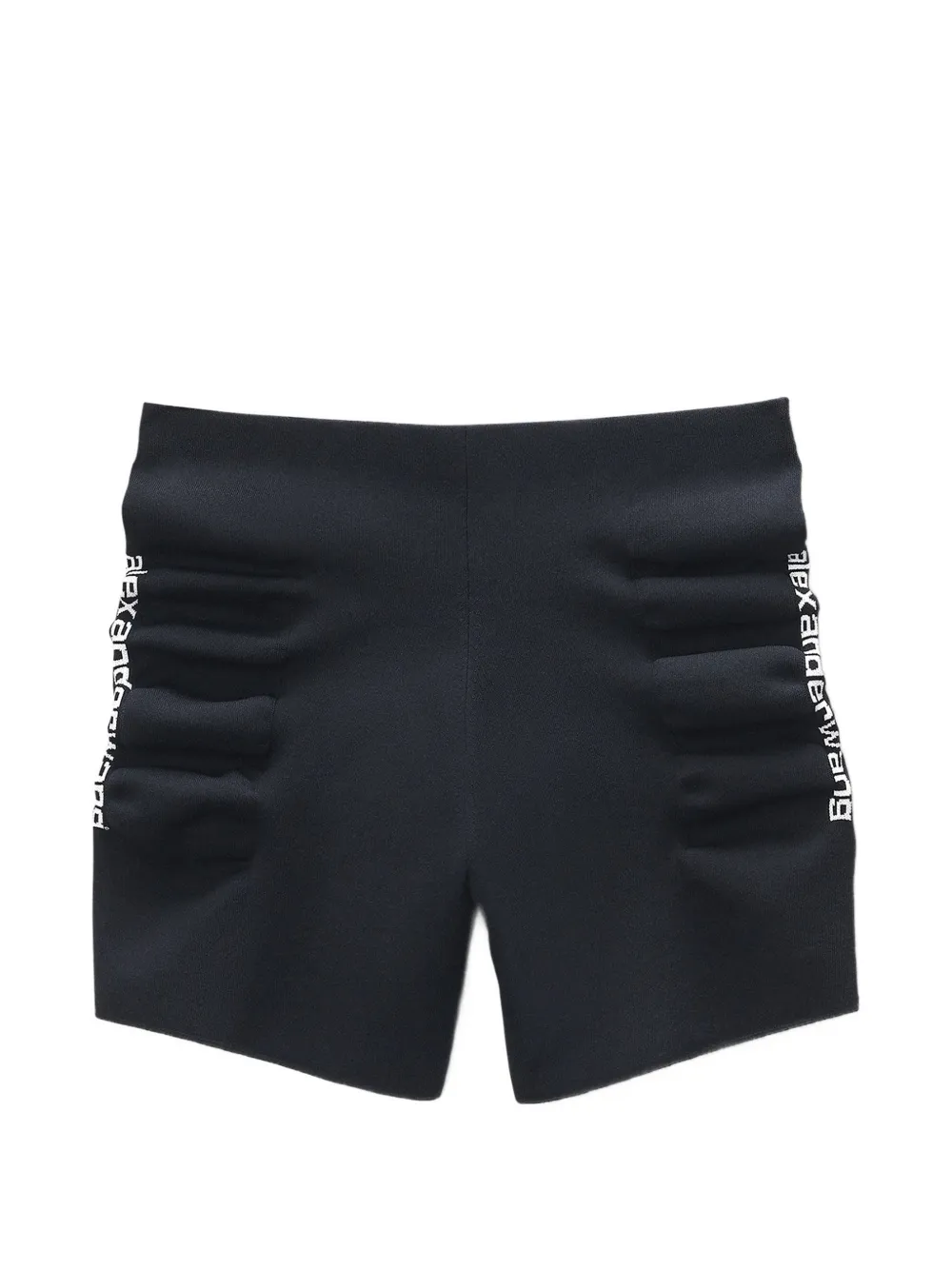 Alexander Wang ruched logo-print shorts - Nero
