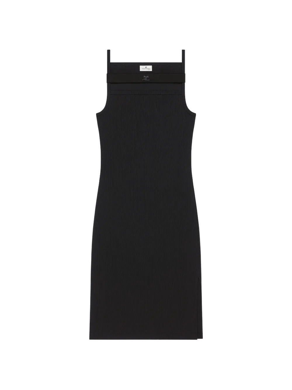 Courrèges 90's rib strap midi dress - Nero