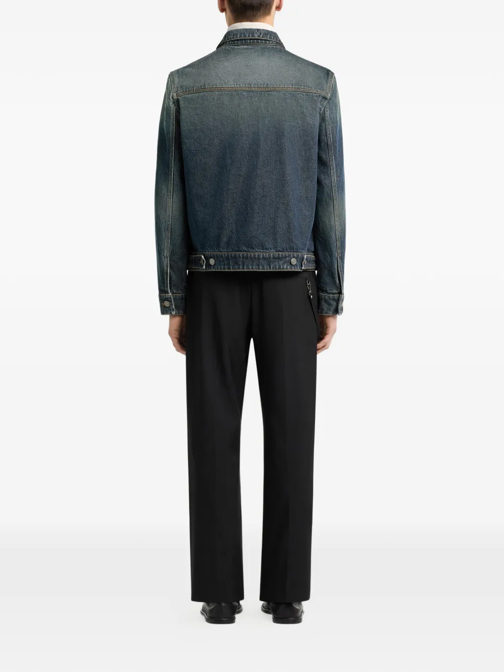 Courrèges Denim jack met geborduurd logo en vervaagd effect Blauw