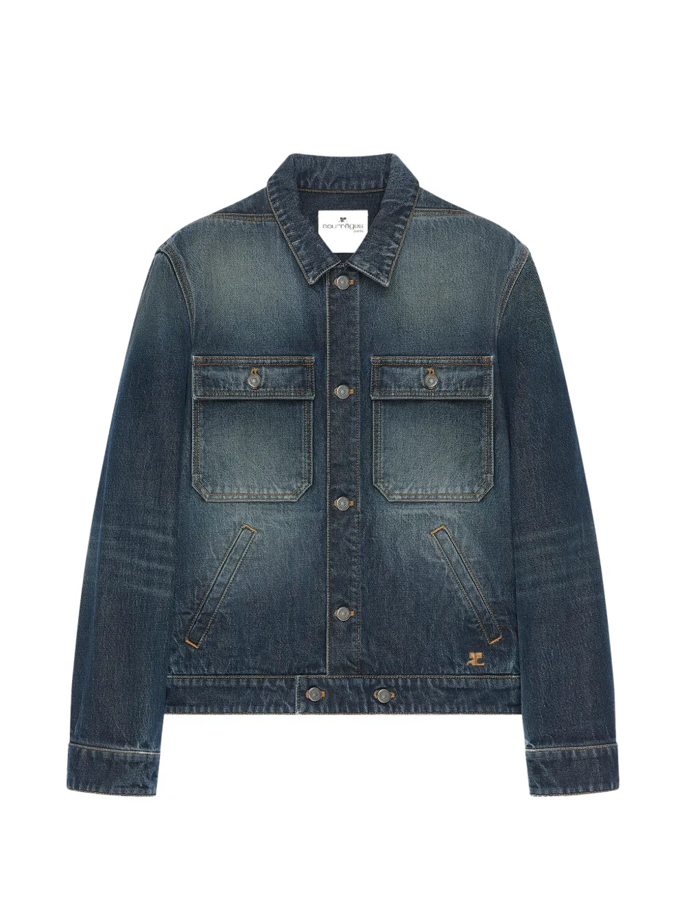 Courrèges Giacca denim con ricamo - Blu