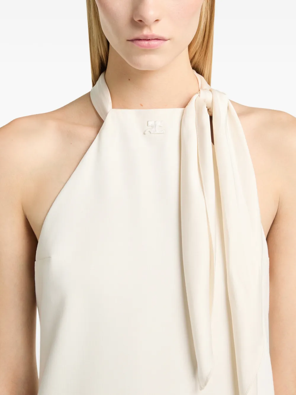 Courrèges Mini-jurk met halsdetail Beige