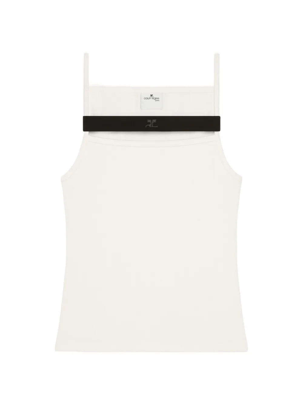Courrèges 90's rib-strap top - Bianco