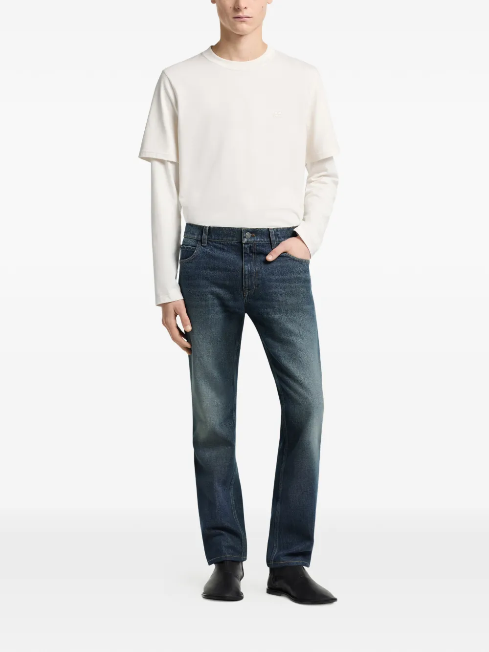 Courrèges T-shirt met dubbele mouwen Wit