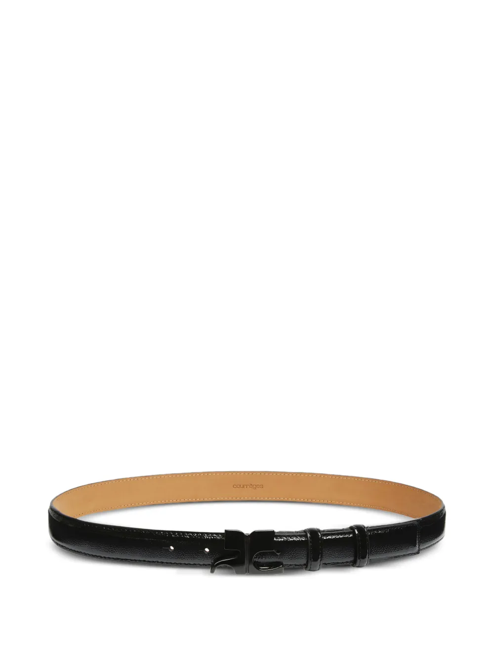 Courrèges AC logo-plaque leather belt - Nero