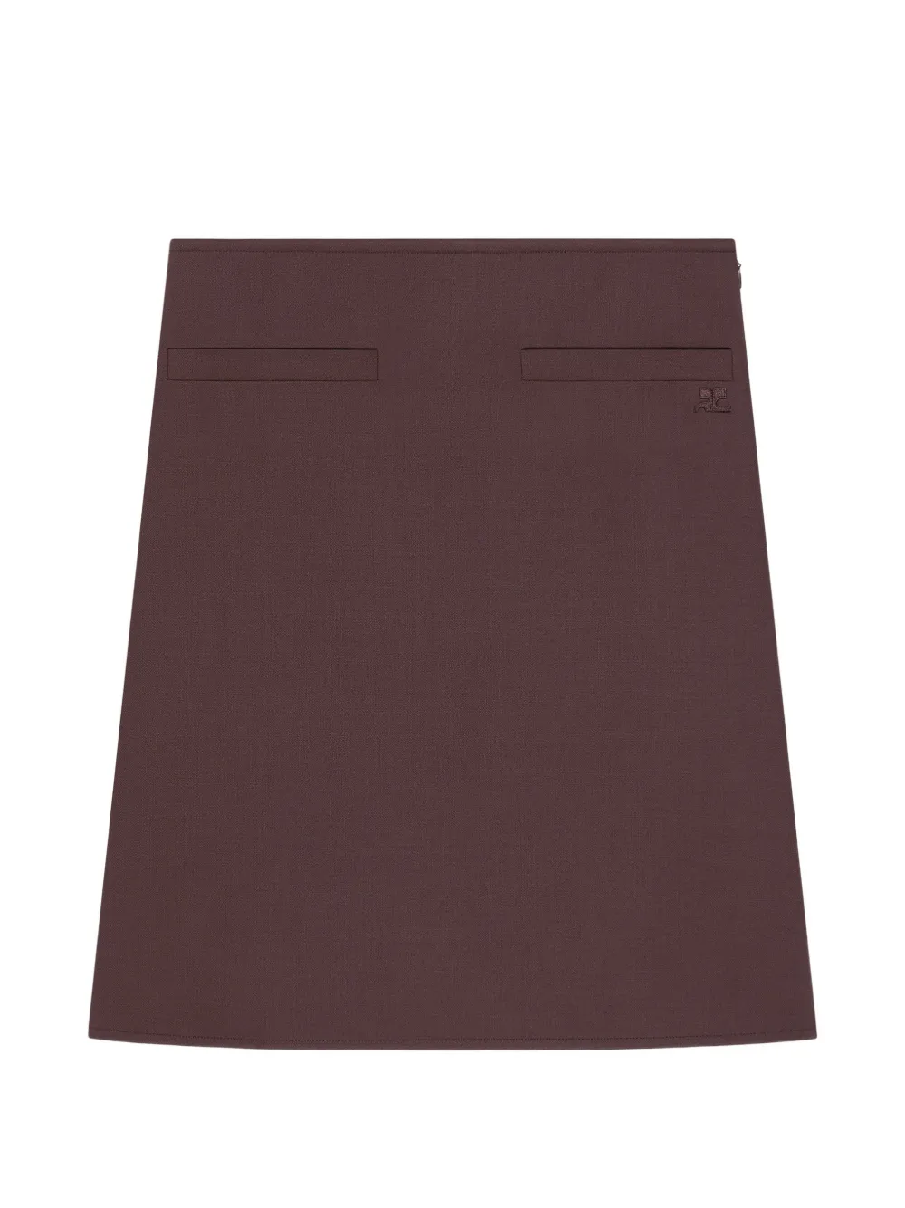 Courrèges Gonna midi con ricamo - Marrone