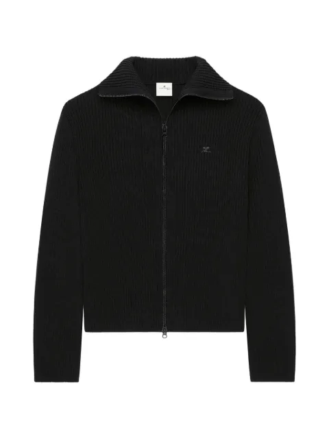 Courrèges ribbed-knit zipped cardigan
