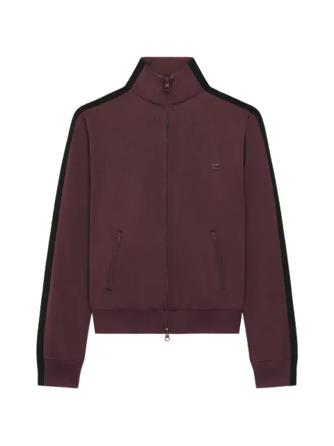 Courrèges logo-embroidered side-stripe sweatshirt