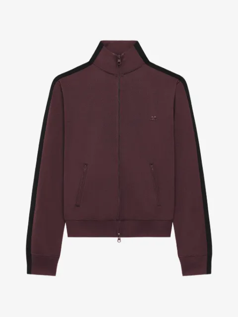 Courrèges sweat rayé à logo brodé