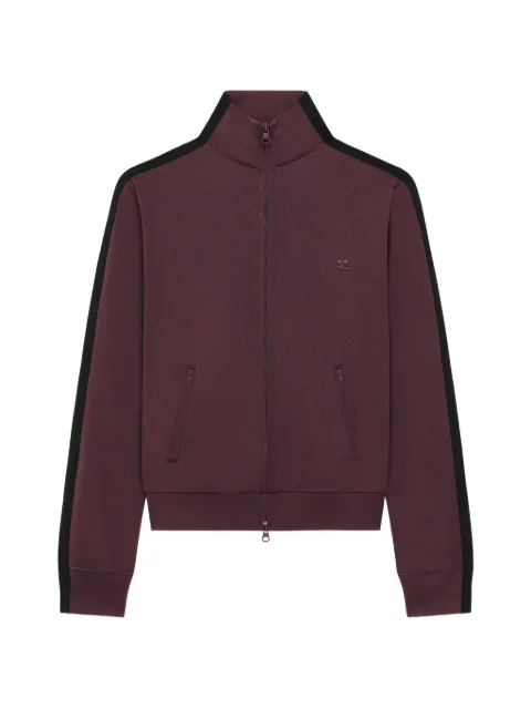 Courrèges logo-embroidered side-stripe sweatshirt