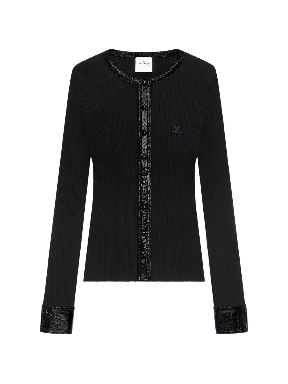 Courrèges ribbed-knit cardigan - Nero