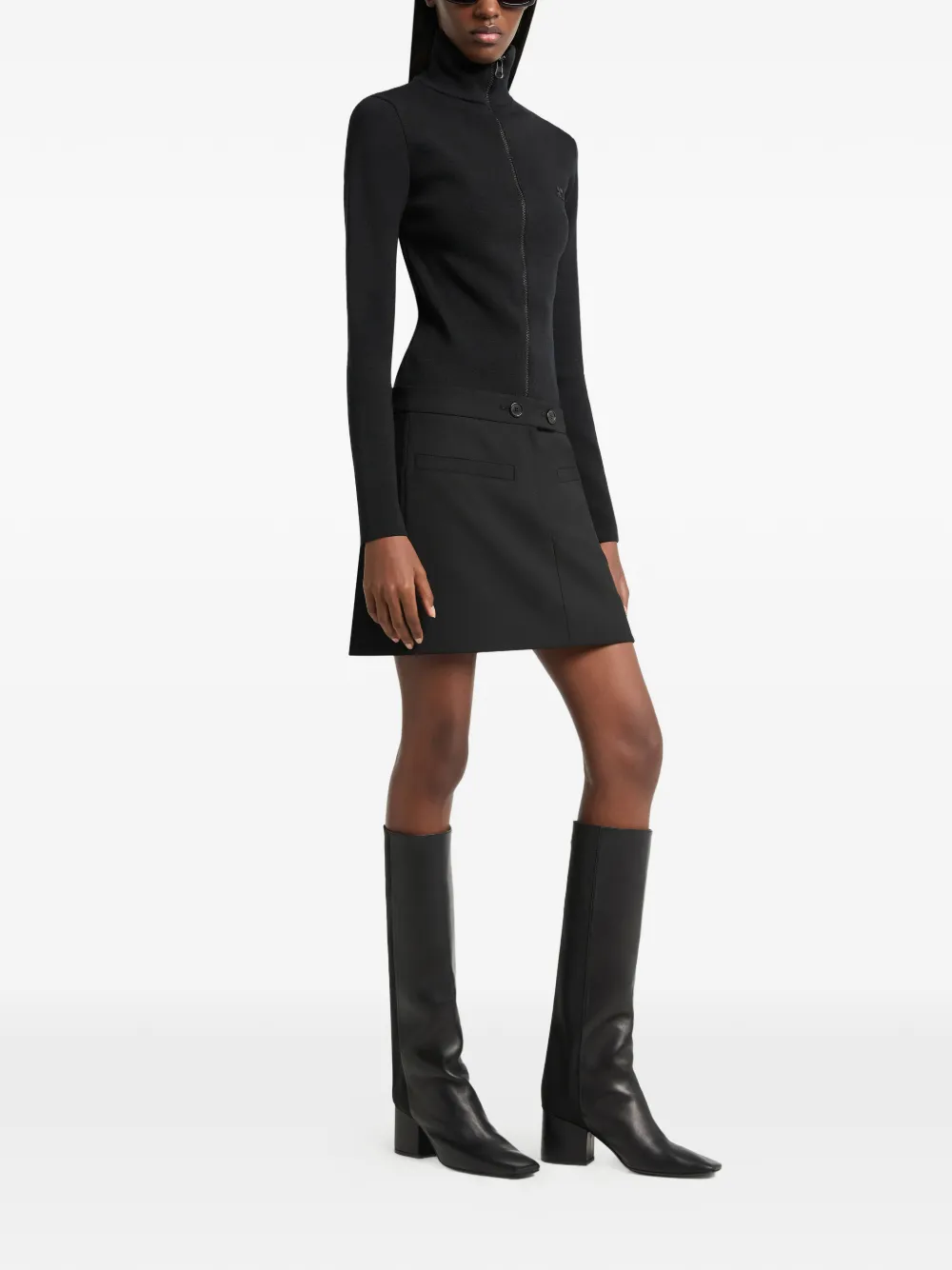 Courrèges Trui met logopatch en rits Zwart