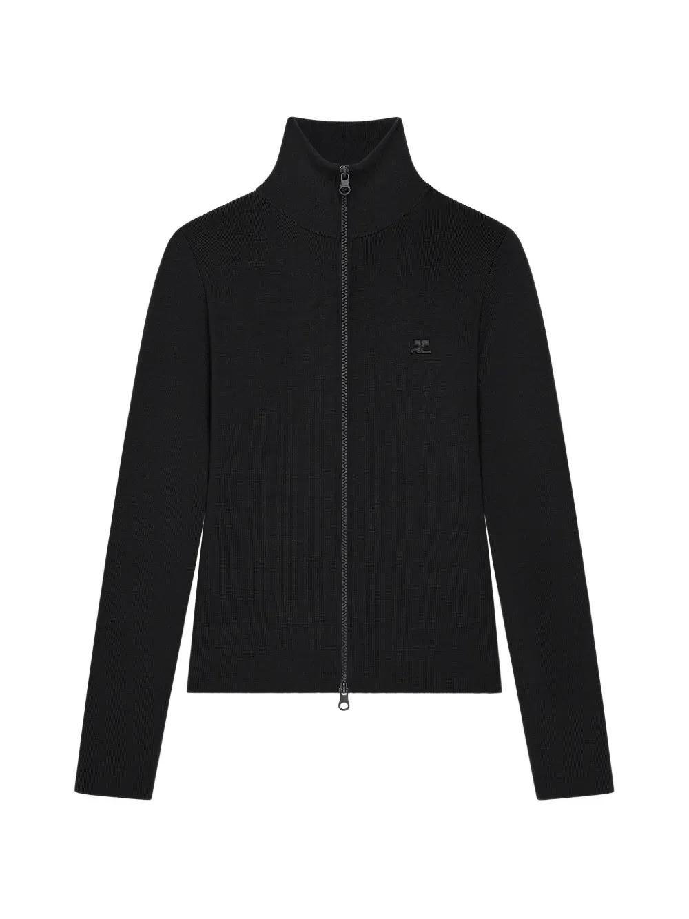 Courrèges Trui met logopatch en rits Zwart